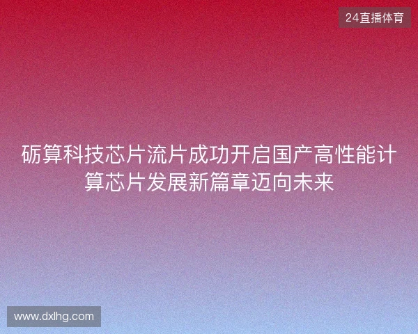 砺算科技芯片流片成功开启国产高性能计算芯片发展新篇章迈向未来